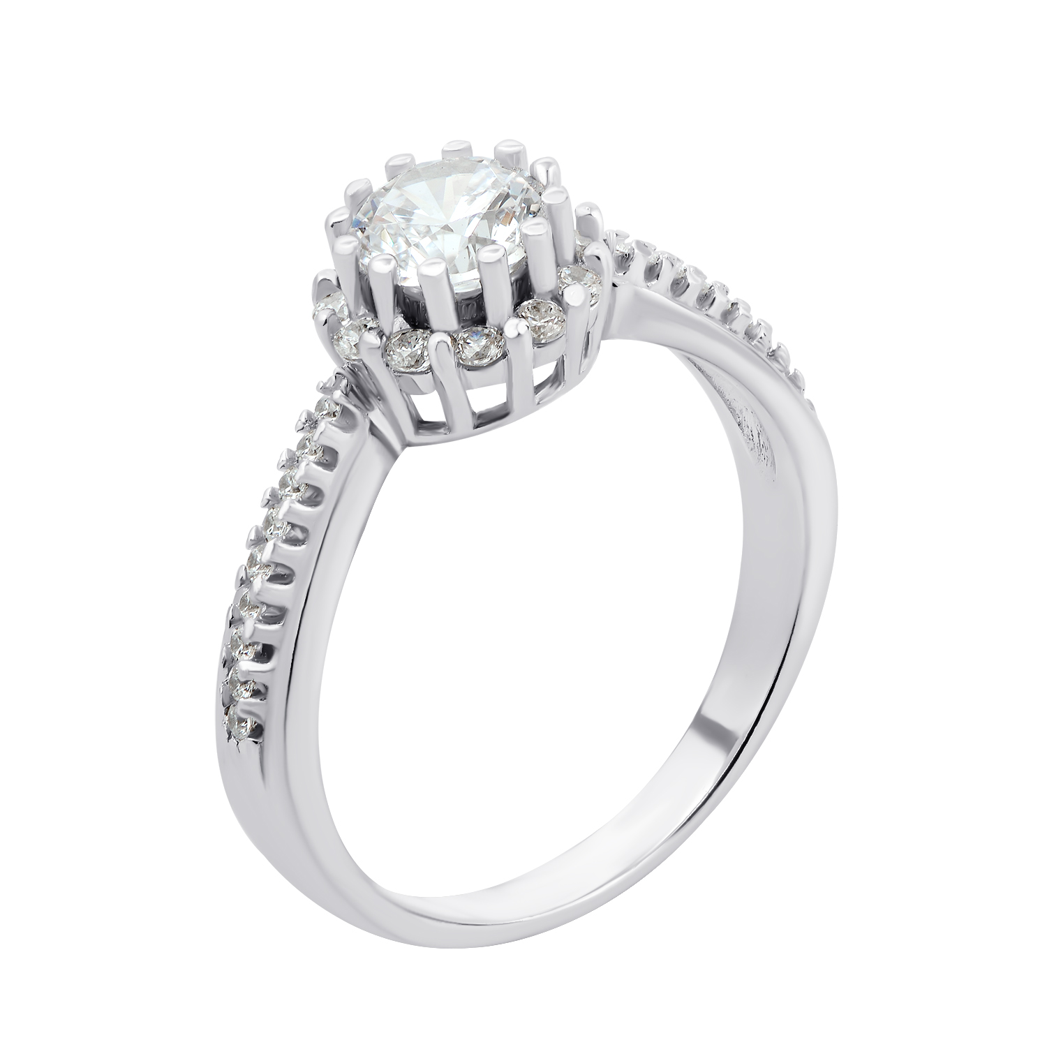 

Серебряное кольцо с фианитами 000117765 17 размера