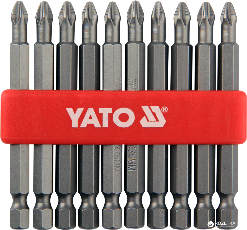 

Набір відкруткових насадок YATO 1/4" PH2 75 мм 10 шт. (YT-0480)