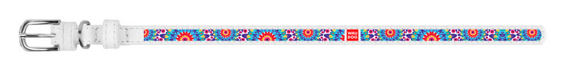 

Ошейник WAUDOG Design Цветы кожа белый 378715 (4823089309941)