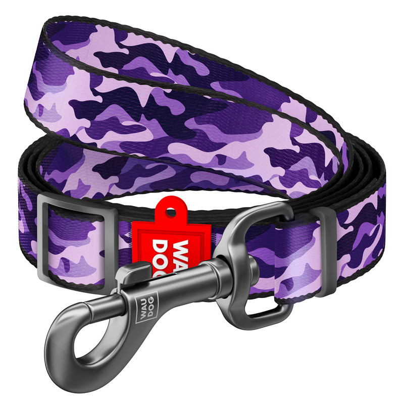 

Поводок WAUDOG Nylon фиолетовый камо нейлон разноцветный регулируемый 5306 (4823089325774)
