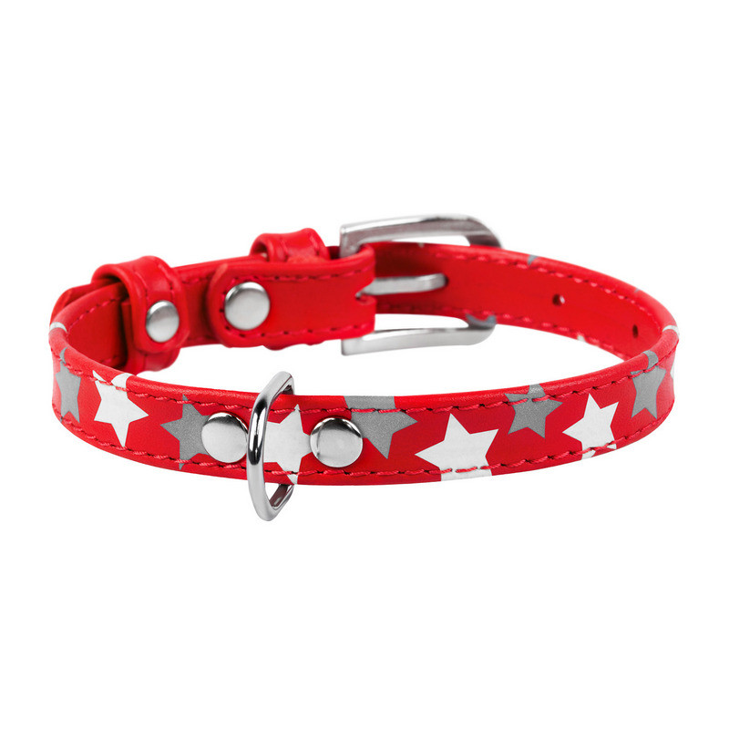 

Ошейник WAUDOG Glamour кожа красный с узором Звездочка 35853 (4823089301181)