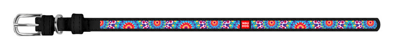 

Ошейник WAUDOG Design Цветы кожа черный 37881 (4823089309958)