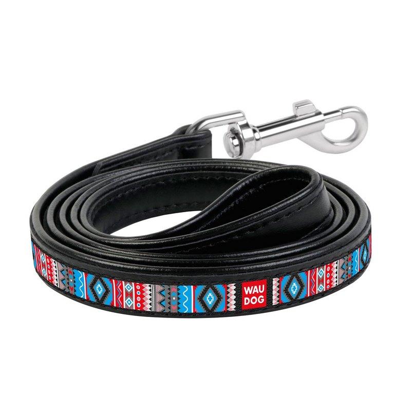 

Поводок WAUDOG Design Этно кожа черный 37781 (4823089309750)