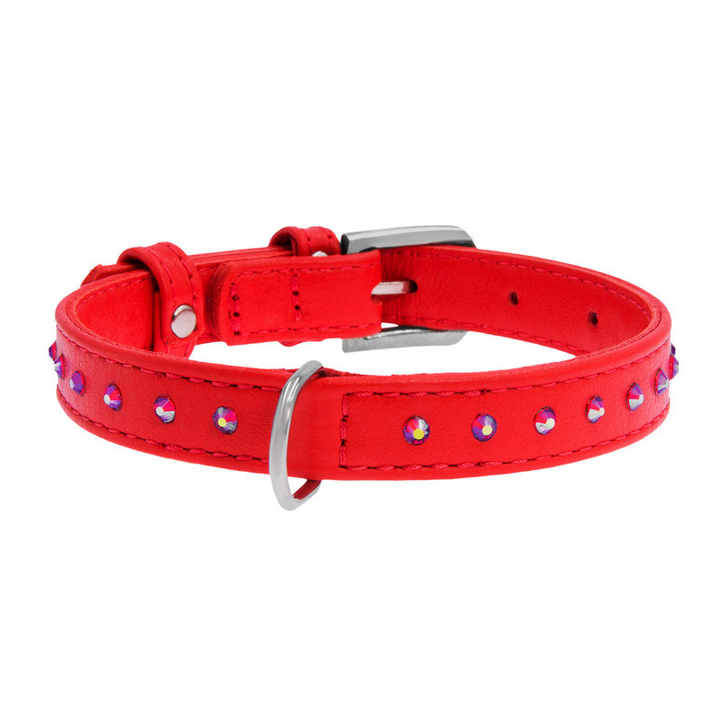 

Ошейник WAUDOG Glamour кожа красный с клеевыми стразами 32773 (4823089306919)