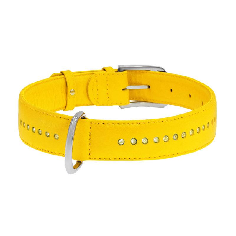 

Ошейник WAUDOG Glamour кожа желтый с маленькими стразами 38788(4823089318264)