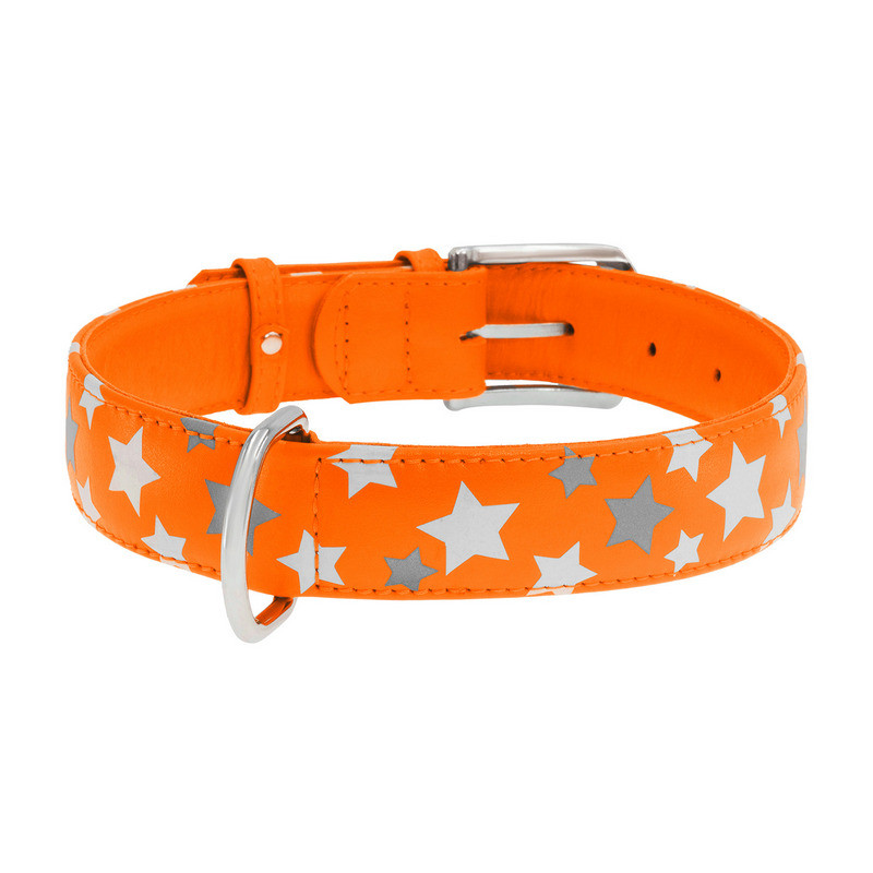 

Ошейник WAUDOG Glamour кожа оранжевый с узором Звездочка 35884 (4823089301433)