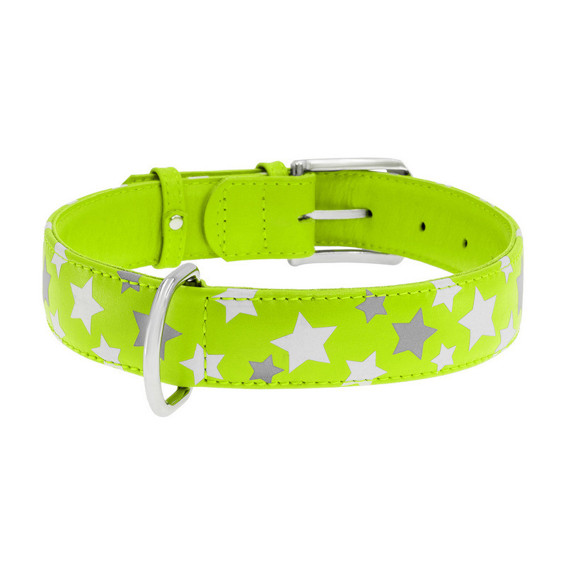 

Ошейник WAUDOG Glamour кожа салатовый с узором Звездочка 35885 (4823089301440)