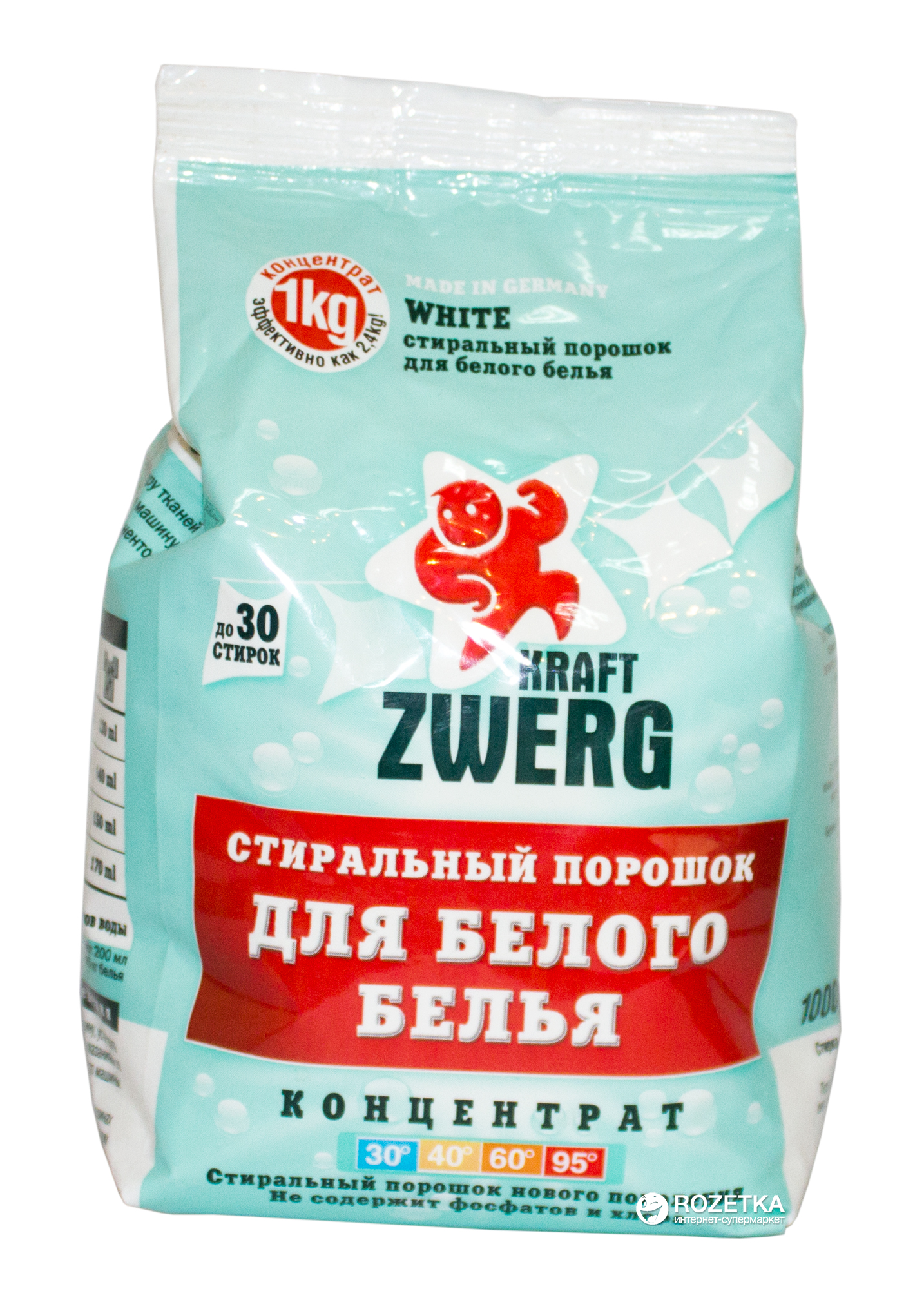 

Стиральный порошок для белого белья Kraft Zwerg 1 кг