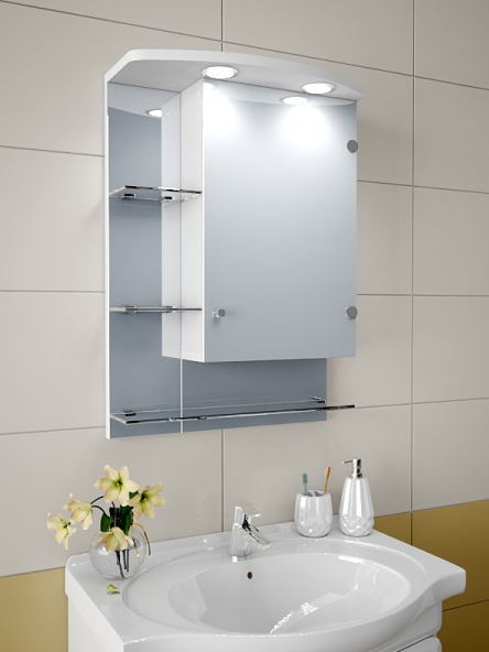 Шкафы с зеркалом в ванную комнату с подсветкой
