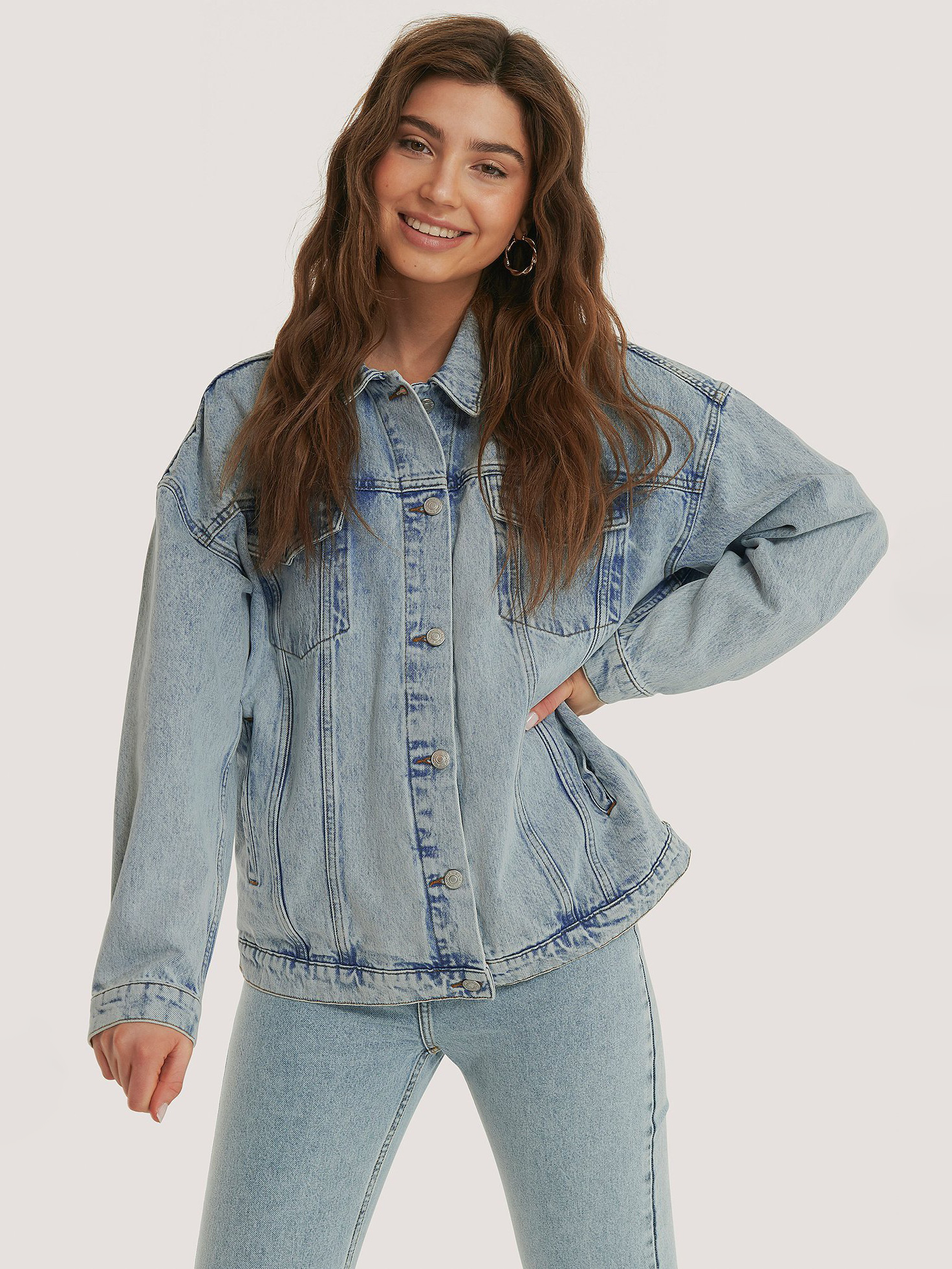 

Джинсовая куртка NA-KD 1100-002973-0047 36 Голубая