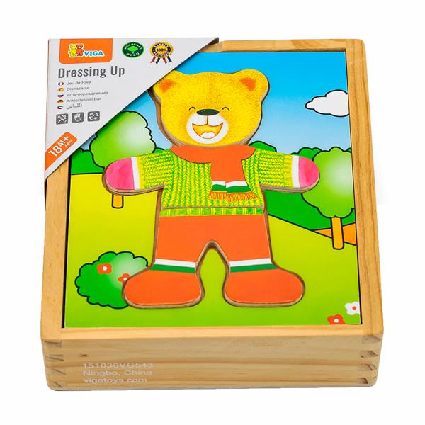 

Дерев'яний ігровий набір Viga Toys Гардероб ведмедика (56401)