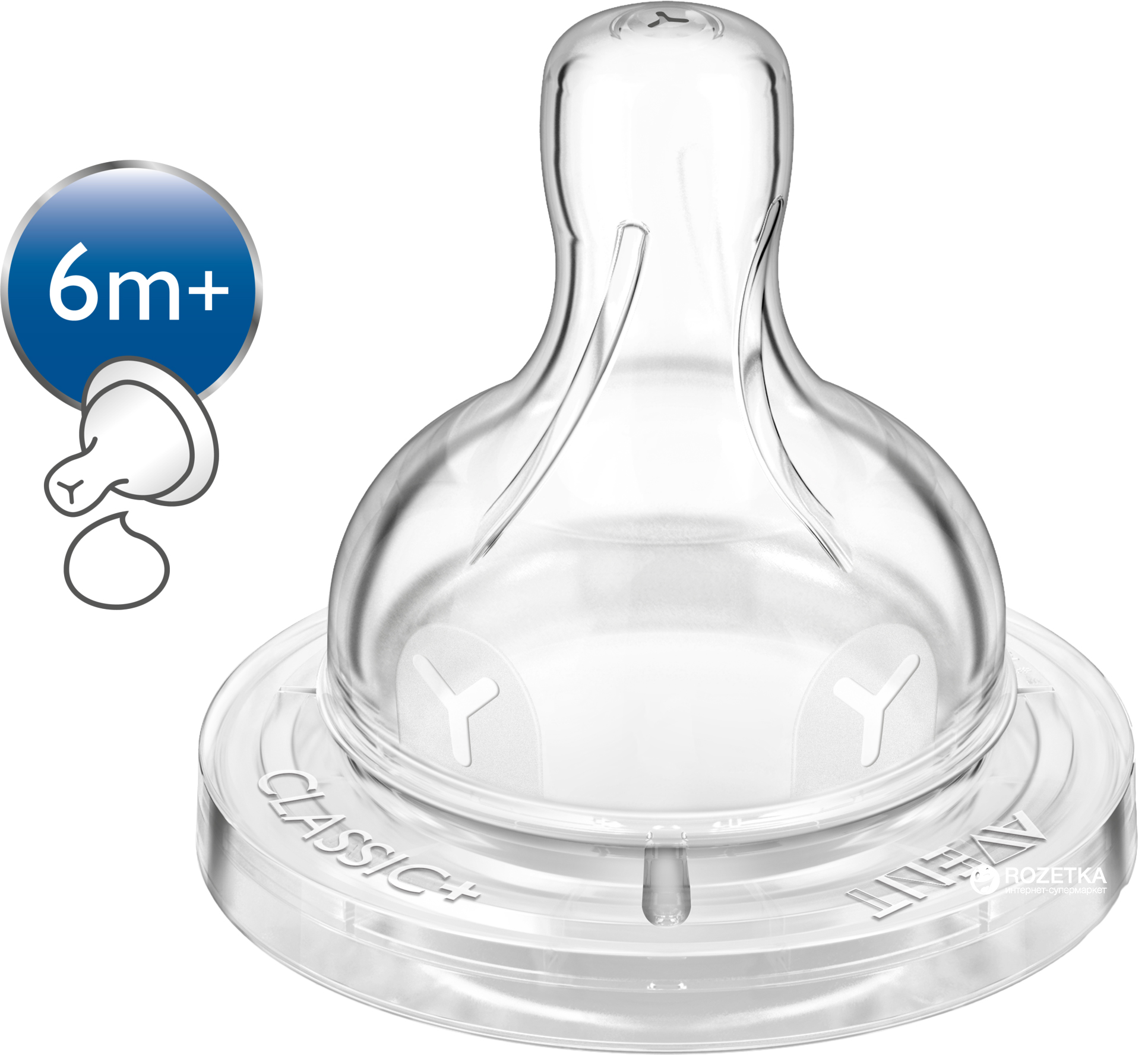 

Силиконовая соска Philips AVENT Classic+ 6 мес. 2 шт (SCF636/27)