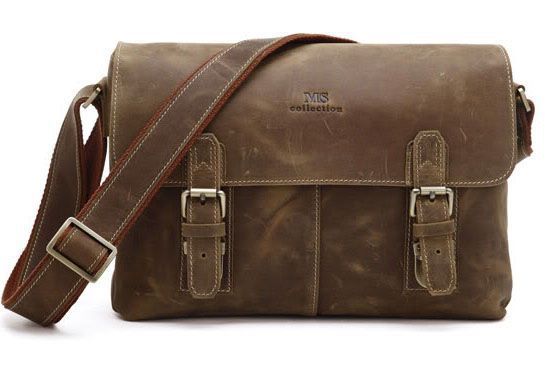 

Кожаная сумка мужская с регулируемым ремешком через плечо Vintage Brown