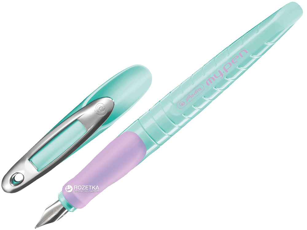 

Ручка перьевая для правши Herlitz My.Pen Mint-Lila Синяя Мятный корпус (10999753)