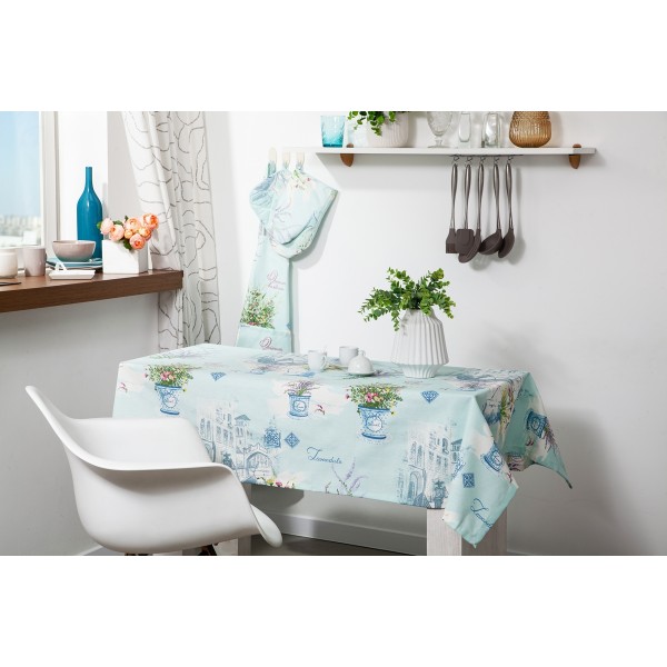 

Скатерть водоотталкивающая SoundSleep Venice голубая 140x180 cм