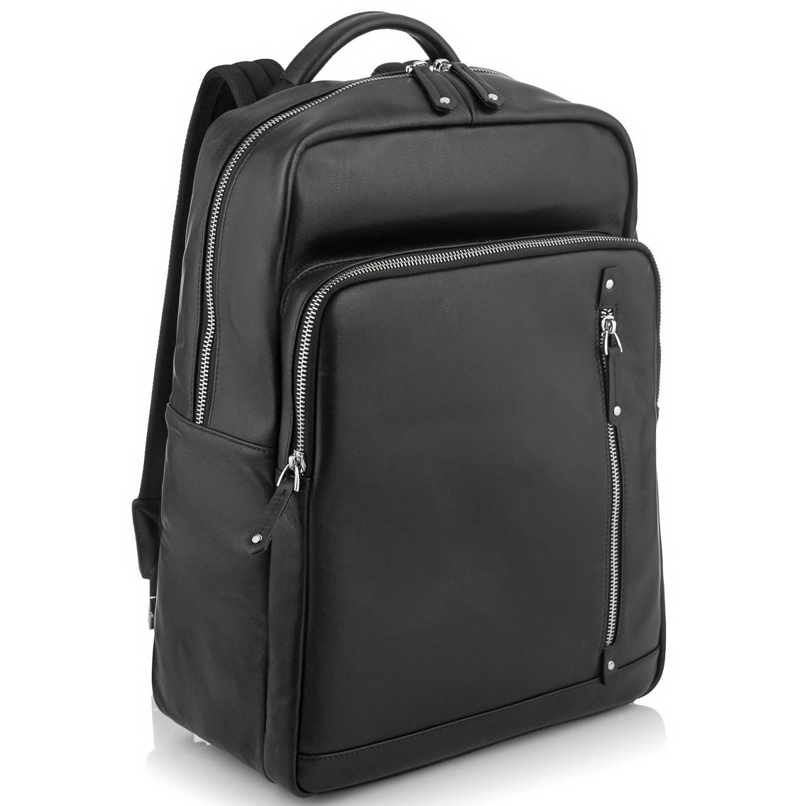 

Стильный кожаный мужской рюкзак черного цвета Tiding Bag NM29-5073BA