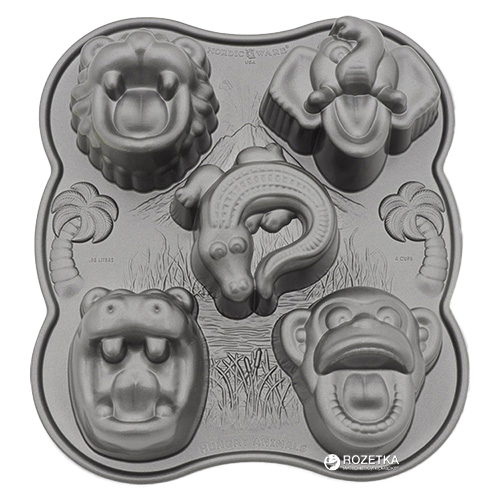 

Форма для выпечки Nordic ware Hungry animals 27.5х25х5 см для кексов