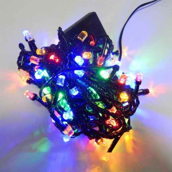 

Гирлянда светодиодная LED 100 1-24 RGB черный провод кристалл (G10)