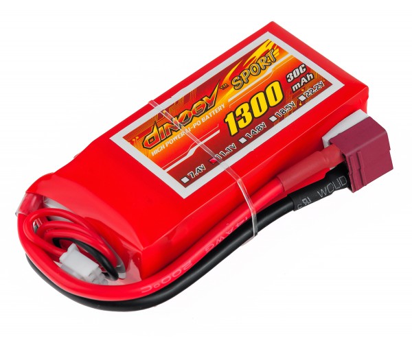 

Аккумулятор LiPo Dinogy 1300mAh 11.1V 3S 30C 22x35x75мм T-Plug