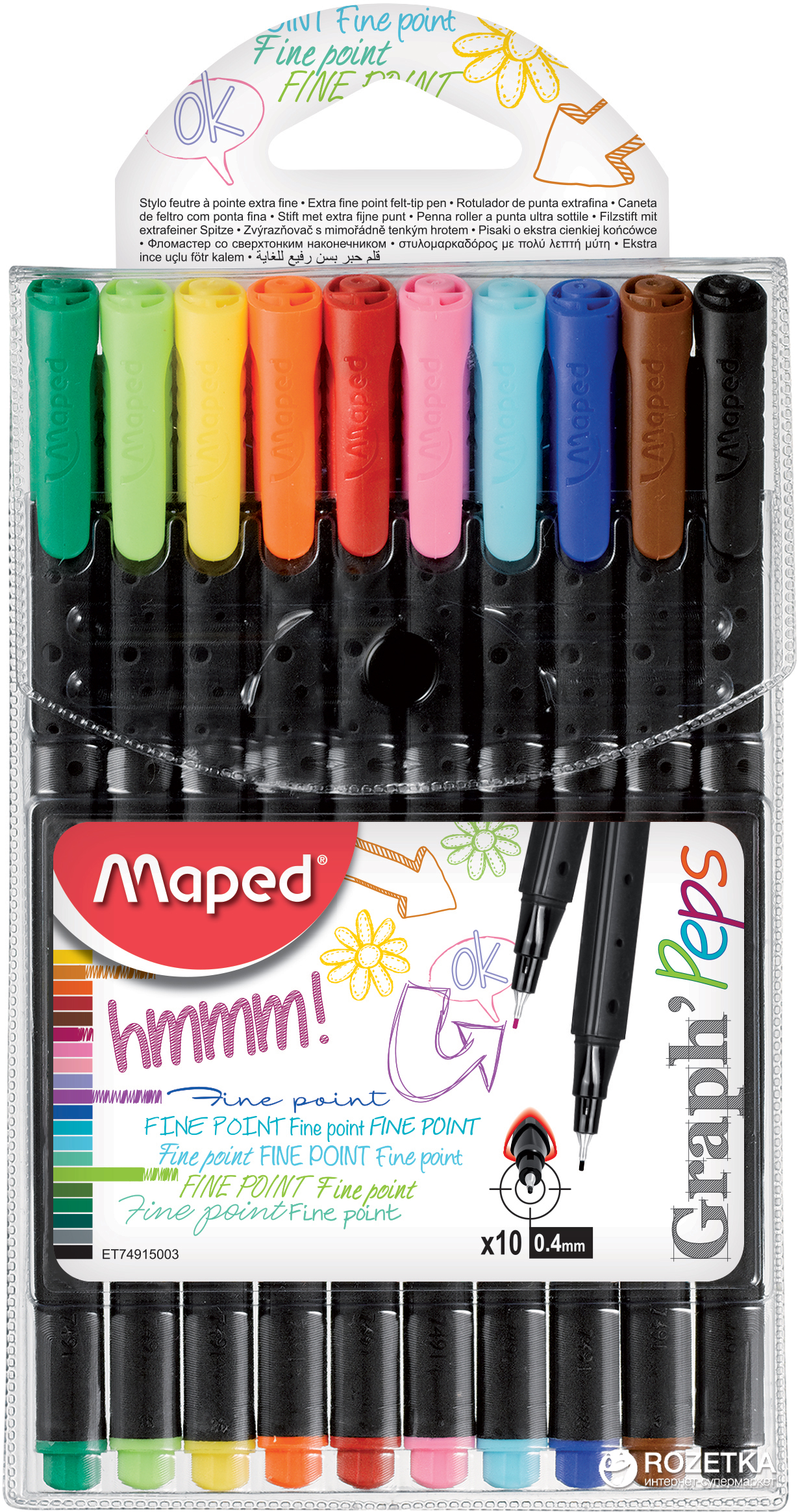 

Набор лайнеров Maped Graph Peps 0.4 мм 10 цветов (MP.749150)