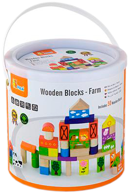 

Деревянные кубики Viga Toys Ферма 50 шт 3 см (50285)