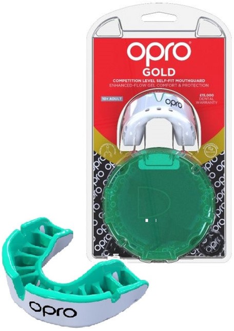 

Капа OPRO Gold Series White/Mint (art.002226006)