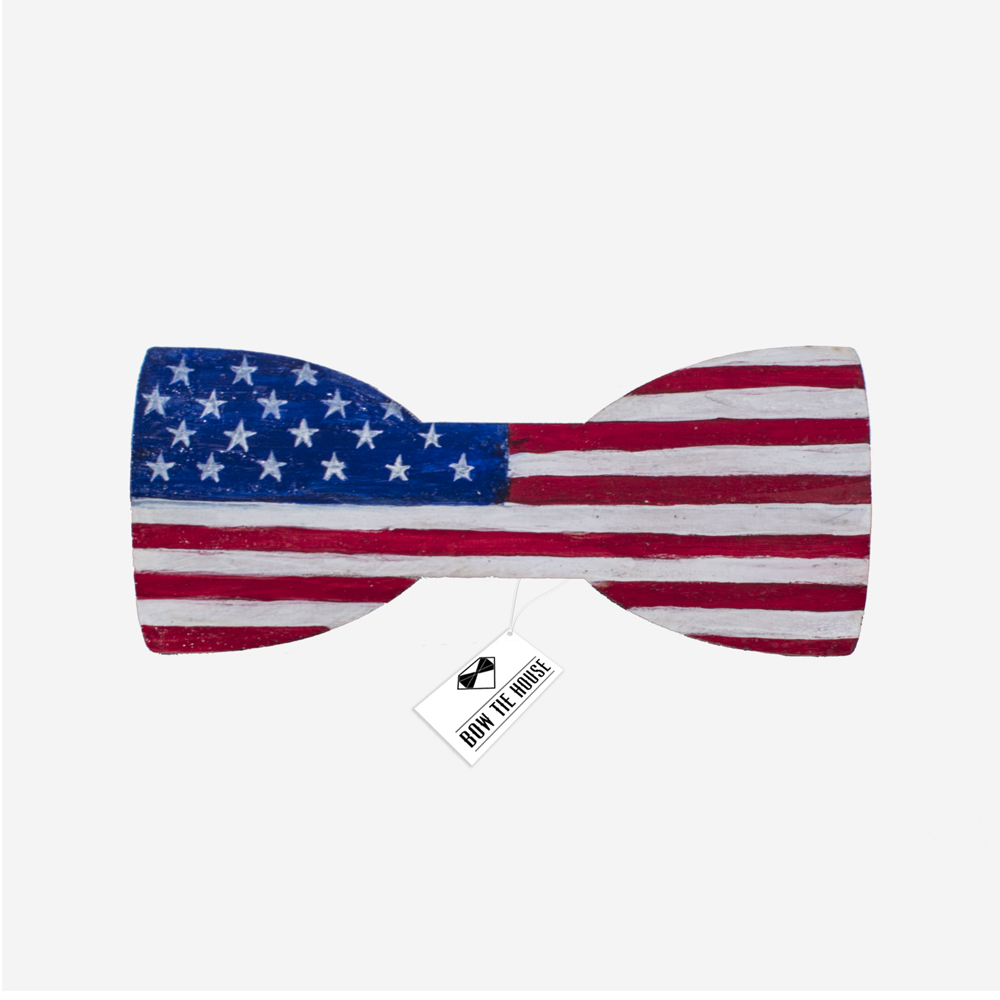 

Деревянная Bow Tie House™ бабочка - флаг Соединенных Штатов Америки 07999