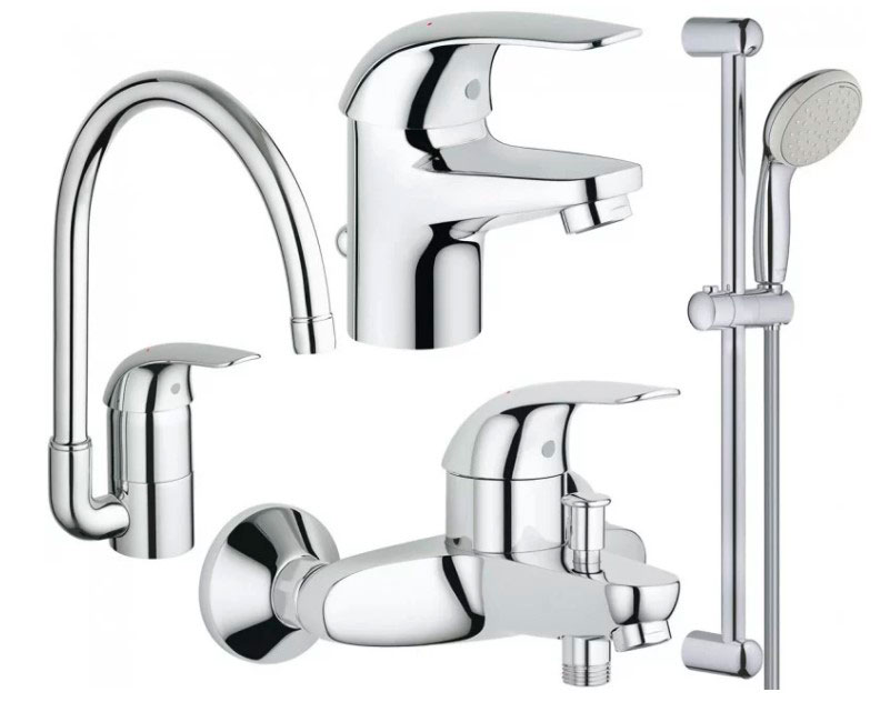 

Набор смесителей GROHE Euroeco 123242K + кухонный смеситель (23262000 + 32743000 + 27598001 + 32752000)