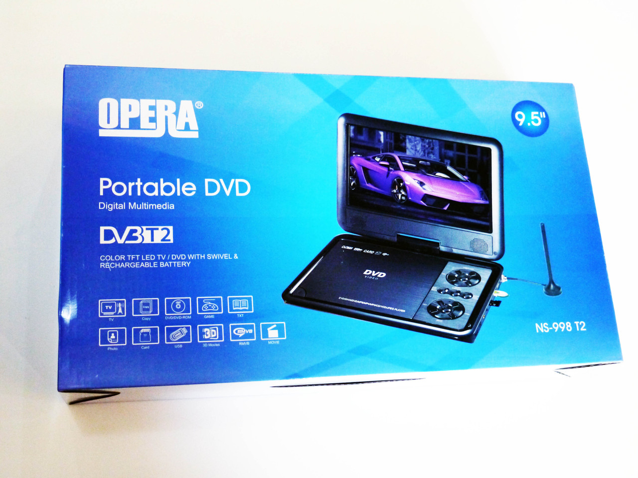 Портативный DVD плеер проигрыватель с T2 OPERA 998 - 9,5