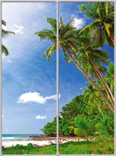 

Шкаф купе Luxe Studio Стандарт-1 Фотопечать Море-3 1500x2400x450 двухдверный