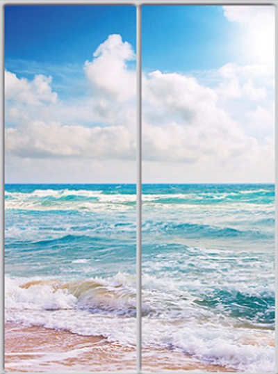 

Шкаф купе Luxe Studio Стандарт-1 Фотопечать Море-1 1400x2400x450 двухдверный