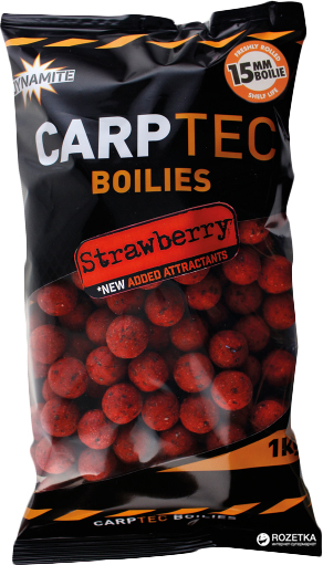 

Бойлы тонущие Dynamite Baits CarpTec Strawberry 15 мм 1 кг (DY1166)
