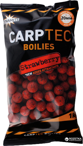 

Бойлы тонущие Dynamite Baits CarpTec Strawberry 20 мм 1 кг (DY1167)