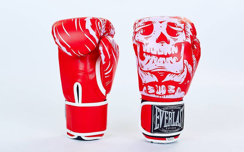 

Перчатки боксерские Everlast Skull BO-5493-R вес 12oz Красный