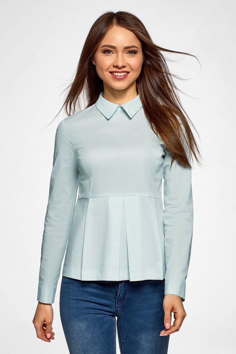 

Женская мятная блуза Oodji 34-170 13K00001-1B/42083/6500N