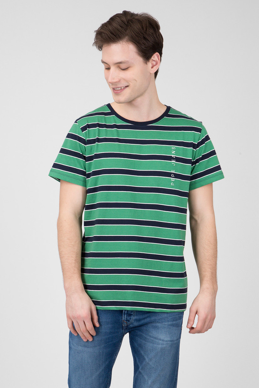 

Мужская зеленая футболка в полоску Pepe Jeans XL PM506088