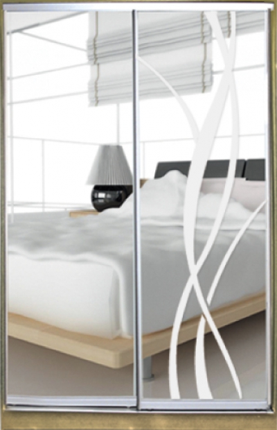 

Шкаф купе Luxe Studio Стандарт-1 Зеркало/Зеркало с Пескоструем-2 1600x2300x450 двухдверный