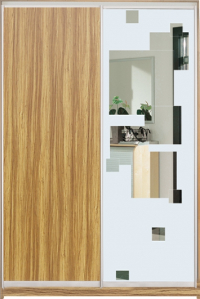 

Шкаф купе Luxe Studio Стандарт-1 ДСП/Зеркало с Пескоструем-1 1200x2200x450 двухдверный