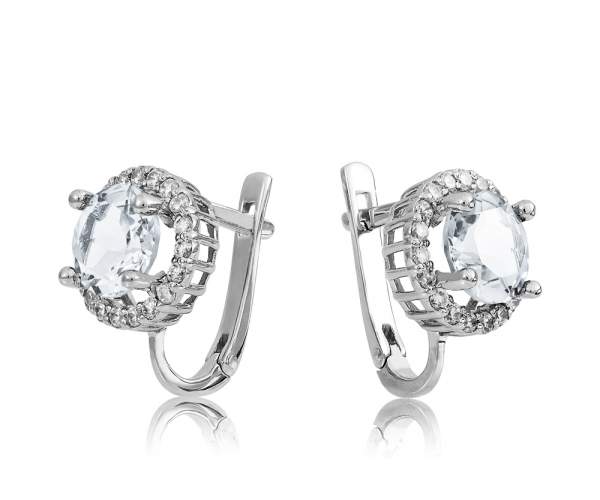 

Серьги из белого золота с камнями SWAROVSKI Zirconia "Ева", С4039/1SW
