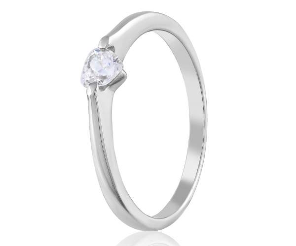 

Кольцо с камнем SWAROVSKI Zirconia в форме сердца, белое золото, КД4184/1SW, 15.5 размер