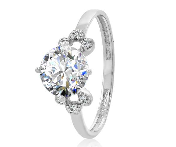 

Кольцо с камнем SWAROVSKI Zirconia "Юния", белое золото, КД4143/1SW, 17.5 размер