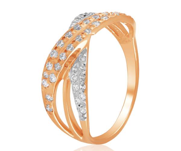 

Кольцо золотое с куб. цирконием и радажом, КД0557, 19.5 размер