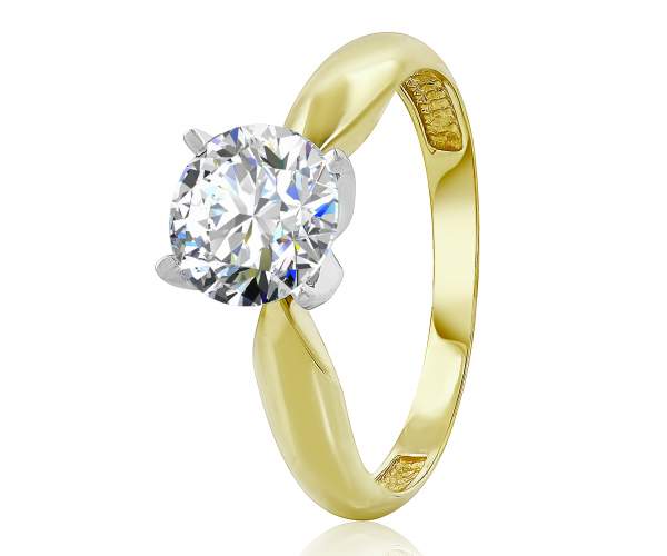 

Кольцо с SWAROVSKI Zirconia "Абсолют", желтое золото, КД4117/2SW, 17.5 размер