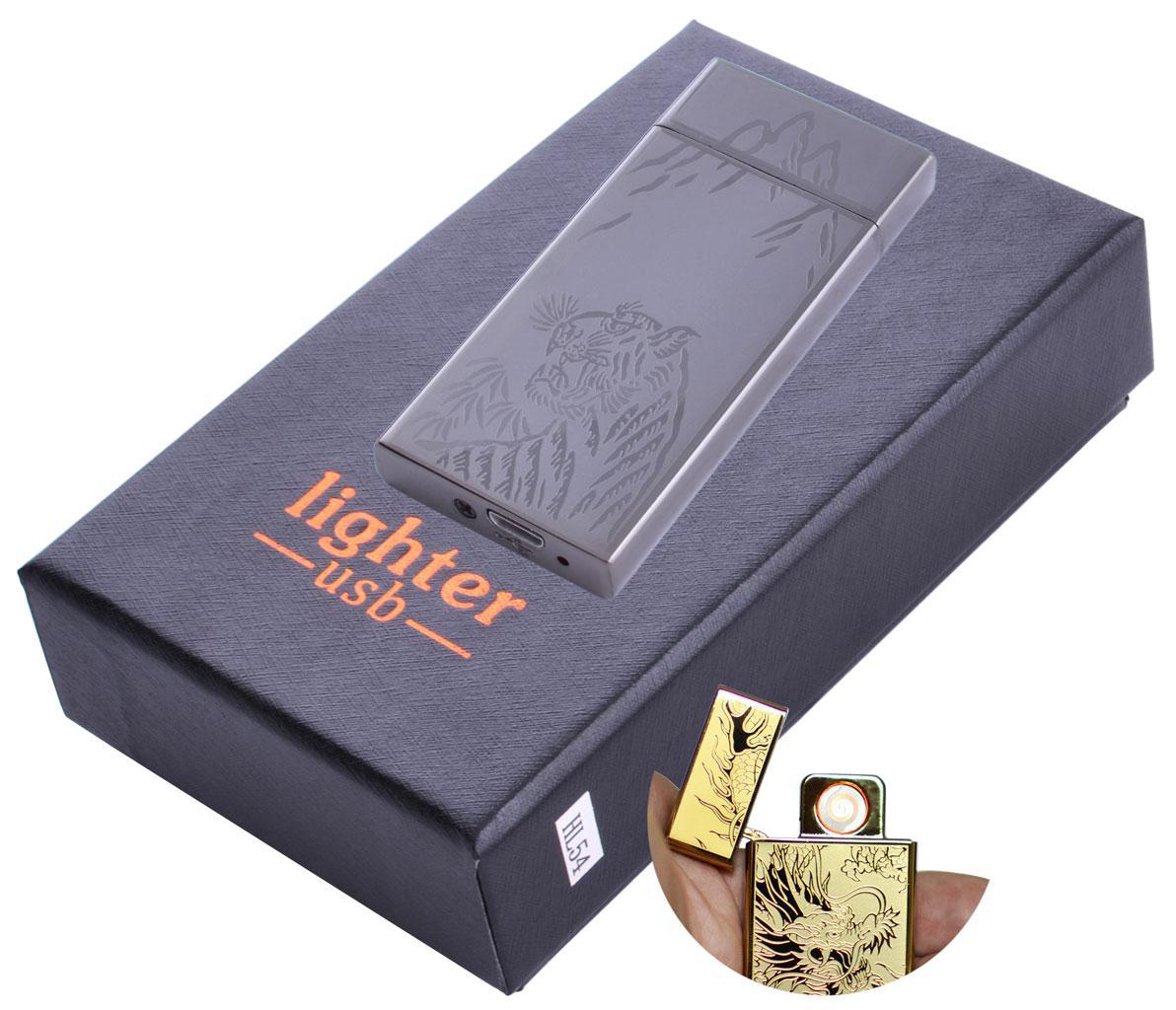 

USB зажигалка в подарочной упаковке Тигр (Спираль накаливания) №HL-54 Black Lighter