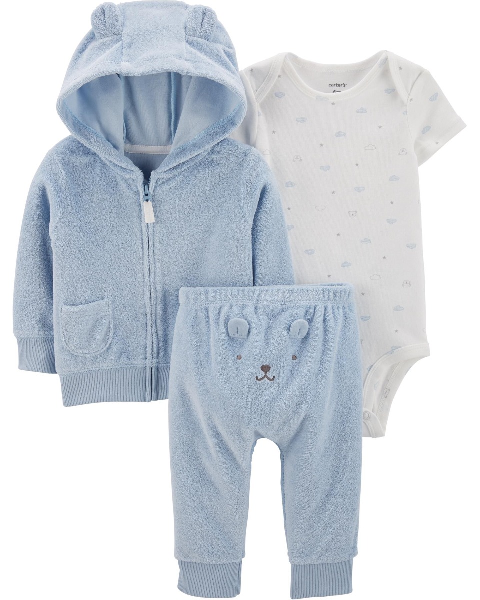 

Комплект Carters 3в1 Terry Little Jacket Set 72-78см (размер 12М) голубой