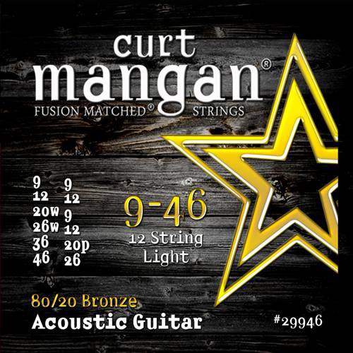 

Струны для акустической гитары Curt Mangan 29946 Light 80/20 Bronze 12-String (9-46)