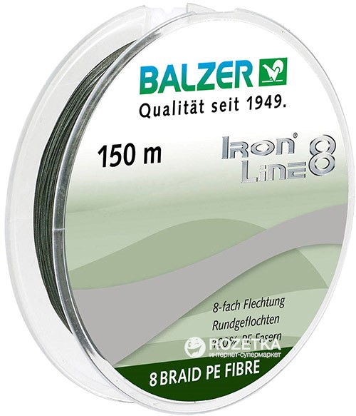

Шнур Balzer Iron Line 8x 150 м 0.27 мм 27.5 кг Темно-зеленый (12663 027)