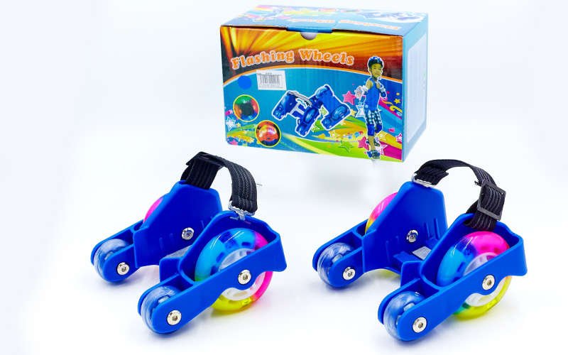 

Роликовые коньки на пятку светящиеся Flashing Wheel SK-6376-1 синий