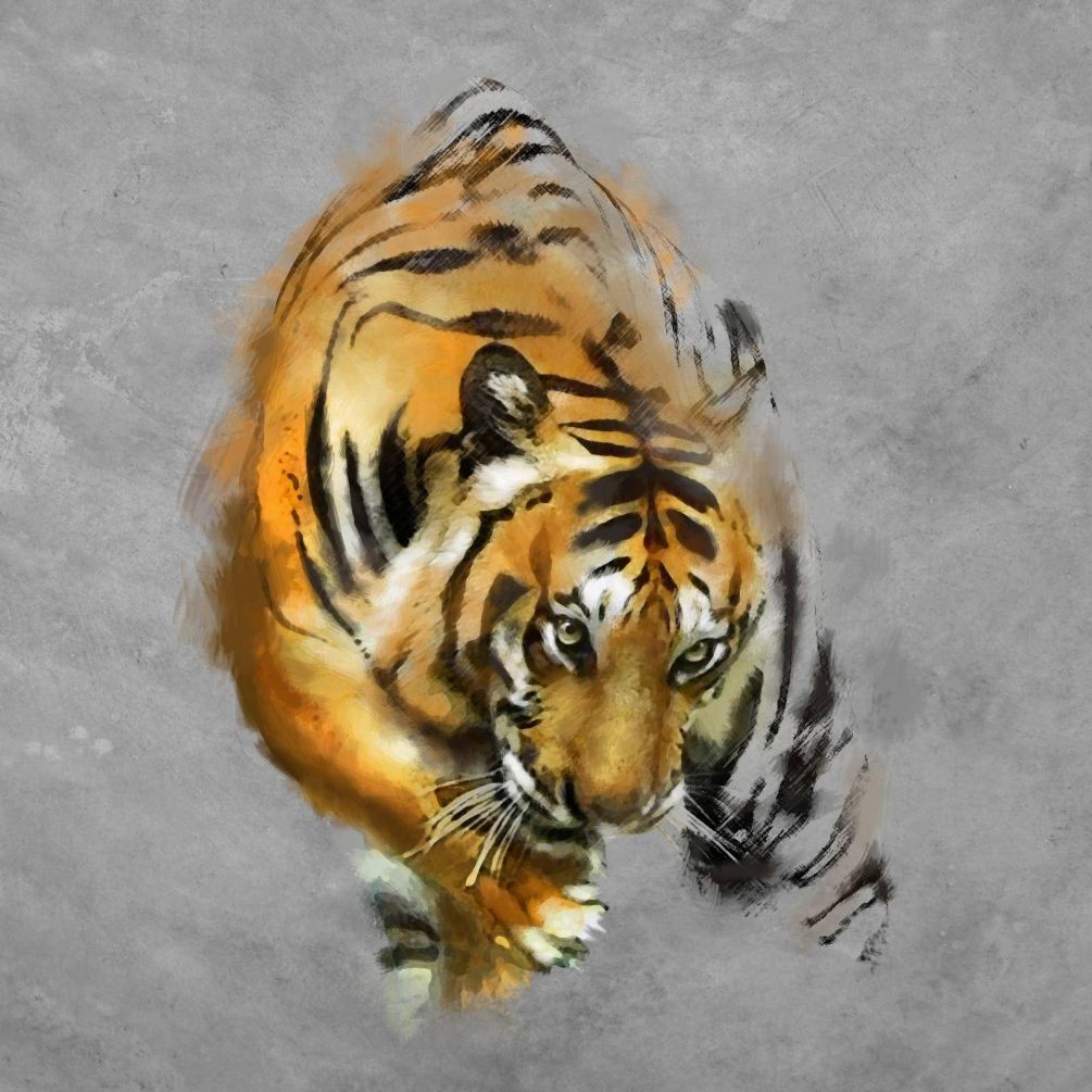 Живопись на стене тигрица