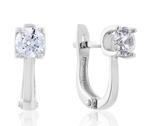 

Серьги из белого золота с камнями SWAROVSKI Zirconia "Модерн", С4189/1SW
